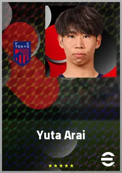 Arai Yuta eFootball 2026 player card, 64 OVR RWF