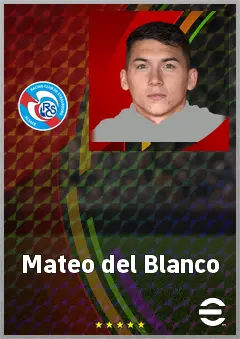 Mateo del Blanco eFootball 2026 player card, 75 OVR LB