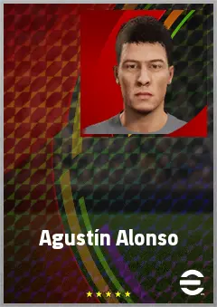 Agustín Alonso eFootball 2026 player card, 68 OVR LWF