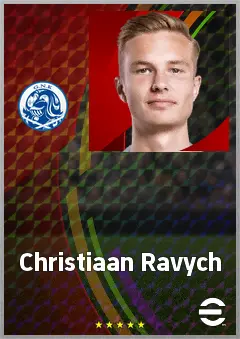 Christiaan Ravych eFootball 2026 player card, 70 OVR CB