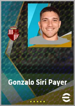 Gonzalo Siri Payer eFootball 2026 player card, 71 OVR GK