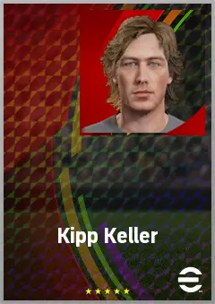 Kipp Keller eFootball 2026 player card, 68 OVR CB
