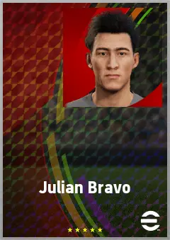Julian Bravo eFootball 2026 player card, 67 OVR CB