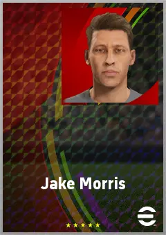 Jake Morris eFootball 2026 player card, 68 OVR LMF