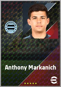 Anthony Markanich eFootball 2026 player card, 73 OVR LB