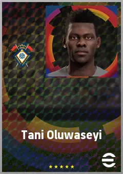 Tani Oluwaseyi eFootball 2026 player card, 72 OVR CF