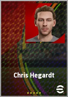 Chris Hegardt eFootball 2026 player card, 67 OVR RMF