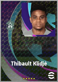 Thibault Klidjé eFootball 2026 player card, 70 OVR CF