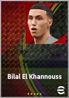 Bilal El Khannouss eFootball 2026 player card, 75 OVR AMF