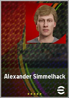 Alexander Simmelhack eFootball 2026 player card, 66 OVR CF