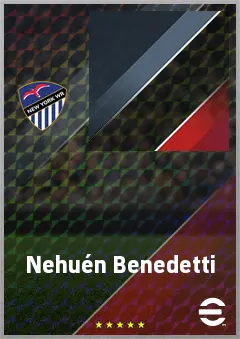 Nehuén Benedetti eFootball 2026 player card, 66 OVR RMF