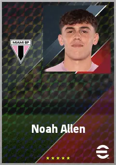 Noah Allen eFootball 2026 player card, 71 OVR LB