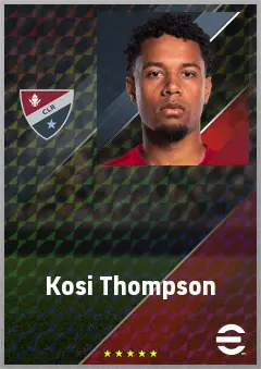 Kosi Thompson eFootball 2026 player card, 71 OVR RB