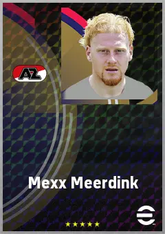 Mexx Meerdink eFootball 2026 player card, 72 OVR CF