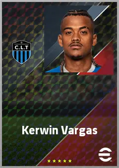 Kerwin Vargas eFootball 2026 player card, 73 OVR RWF