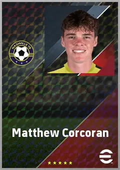 Matthew Corcoran eFootball 2026 player card, 69 OVR CMF