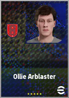 Ollie Arblaster eFootball 2026 player card, 71 OVR CMF