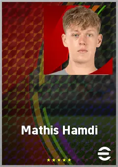 Mathis Hamdi eFootball 2026 player card, 63 OVR LB