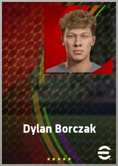 Dylan Borczak eFootball 2026 player card, 67 OVR CF