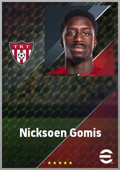 Nicksoen Gomis eFootball 2026 player card, 70 OVR CB