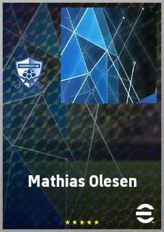 Mathias Olesen eFootball 2026 player card, 69 OVR DMF