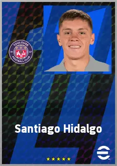 Santiago Hidalgo eFootball 2026 player card, 71 OVR CF