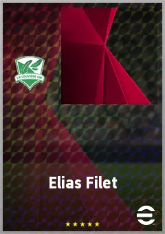 Elias Filet eFootball 2026 player card, 64 OVR CF