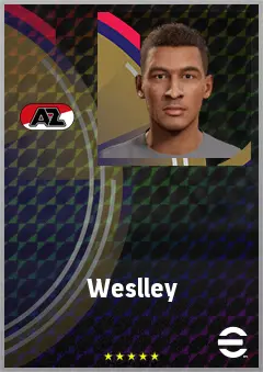 Weslley eFootball 2026 player card, 70 OVR RWF