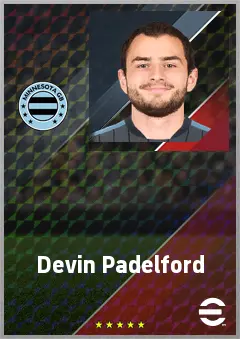 Devin Padelford eFootball 2026 player card, 69 OVR LB