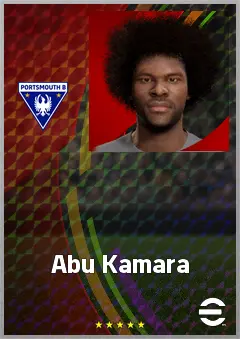 Abu Kamara eFootball 2026 player card, 69 OVR RWF