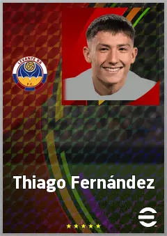 Thiago Fernández eFootball 2026 player card, 74 OVR LWF