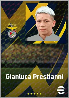 Gianluca Prestianni eFootball 2026 player card, 71 OVR RWF
