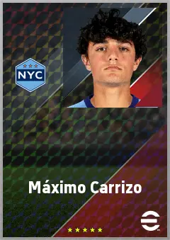 Máximo Carrizo eFootball 2026 player card, 66 OVR CMF