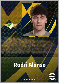Rodri Alonso eFootball 2026 player card, 68 OVR CMF