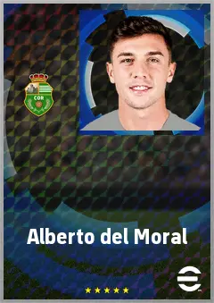 Alberto del Moral eFootball 2026 player card, 68 OVR CMF
