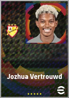 Jozhua Vertrouwd eFootball 2026 player card, 68 OVR LB