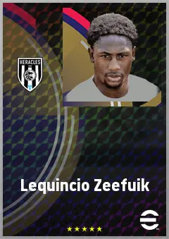 Lequincio Zeefuik eFootball 2026 player card, 69 OVR CF