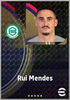 Rui Mendes eFootball 2026 player card, 68 OVR RWF