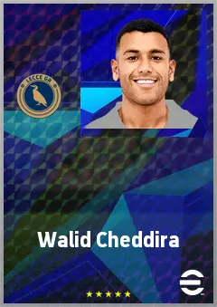 Walid Cheddira eFootball 2026 player card, 72 OVR CF