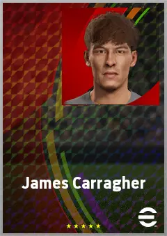 James Carragher eFootball 2026 player card, 67 OVR CB