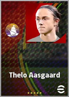 Thelo Aasgaard eFootball 2026 player card, 70 OVR AMF