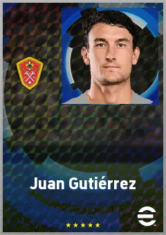 Juan Gutiérrez eFootball 2026 player card, 72 OVR CB
