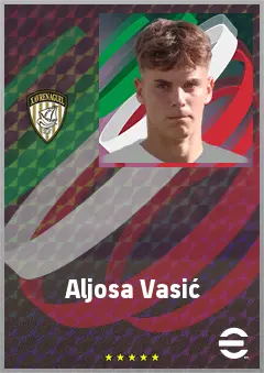 Aljosa Vasić eFootball 2026 player card, 68 OVR CMF