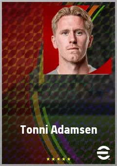 Tonni Adamsen eFootball 2026 player card, 71 OVR CF