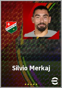 Silvio Merkaj eFootball 2026 player card, 69 OVR CF