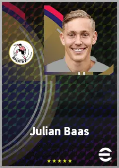 Julian Baas eFootball 2026 player card, 70 OVR CMF