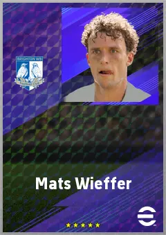 Mats Wieffer eFootball 2026 player card, 75 OVR DMF