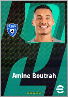Amine Boutrah eFootball 2026 player card, 71 OVR LWF