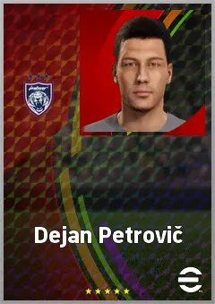 Dejan Petrovič eFootball 2026 player card, 71 OVR CMF