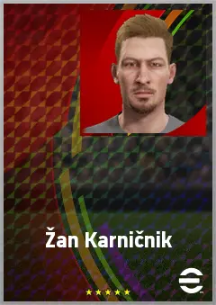 Žan Karničnik eFootball 2026 player card, 70 OVR RB